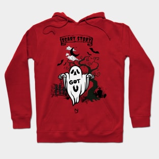 Scary ghost night tree design Hoodie